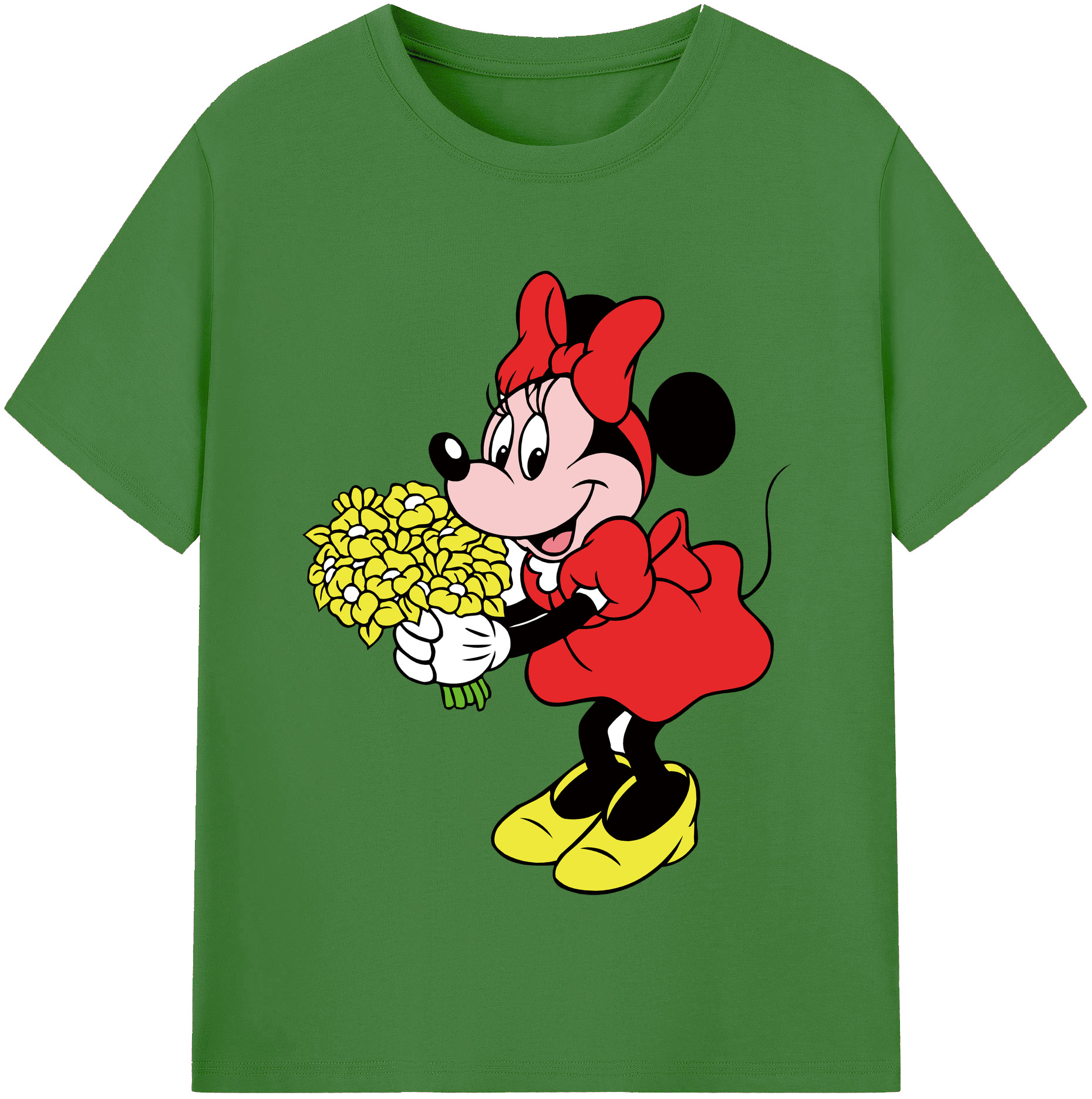 （画像用） ミッキーマウス Mickey Mouse レディースカジュアルプリントTシャツ（綿100％）
